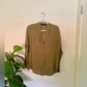 Zara Basic Sheer Blouse Size S